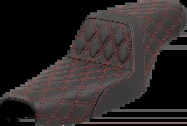 Saddlemen Step-Up Seat - Lattice Stitch - Red Stitch - XL '04-'22