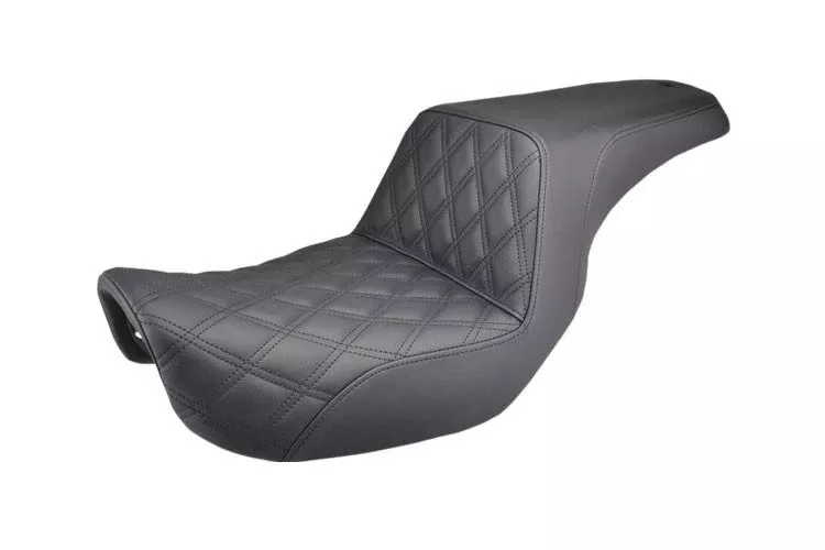 Saddlemen Step Up Seat with GelCore for Harley Davidson Sportster XL Models w/ 4.5 Gal Tank '04-Up - Lattice Stitch