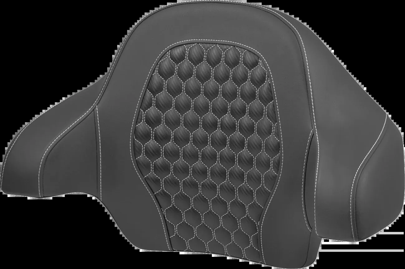 Saddlemen Tour Pack Backrest Pad - Honeycomb - White Stitching - FLH/FLT '14-'24 - 814-07-19006