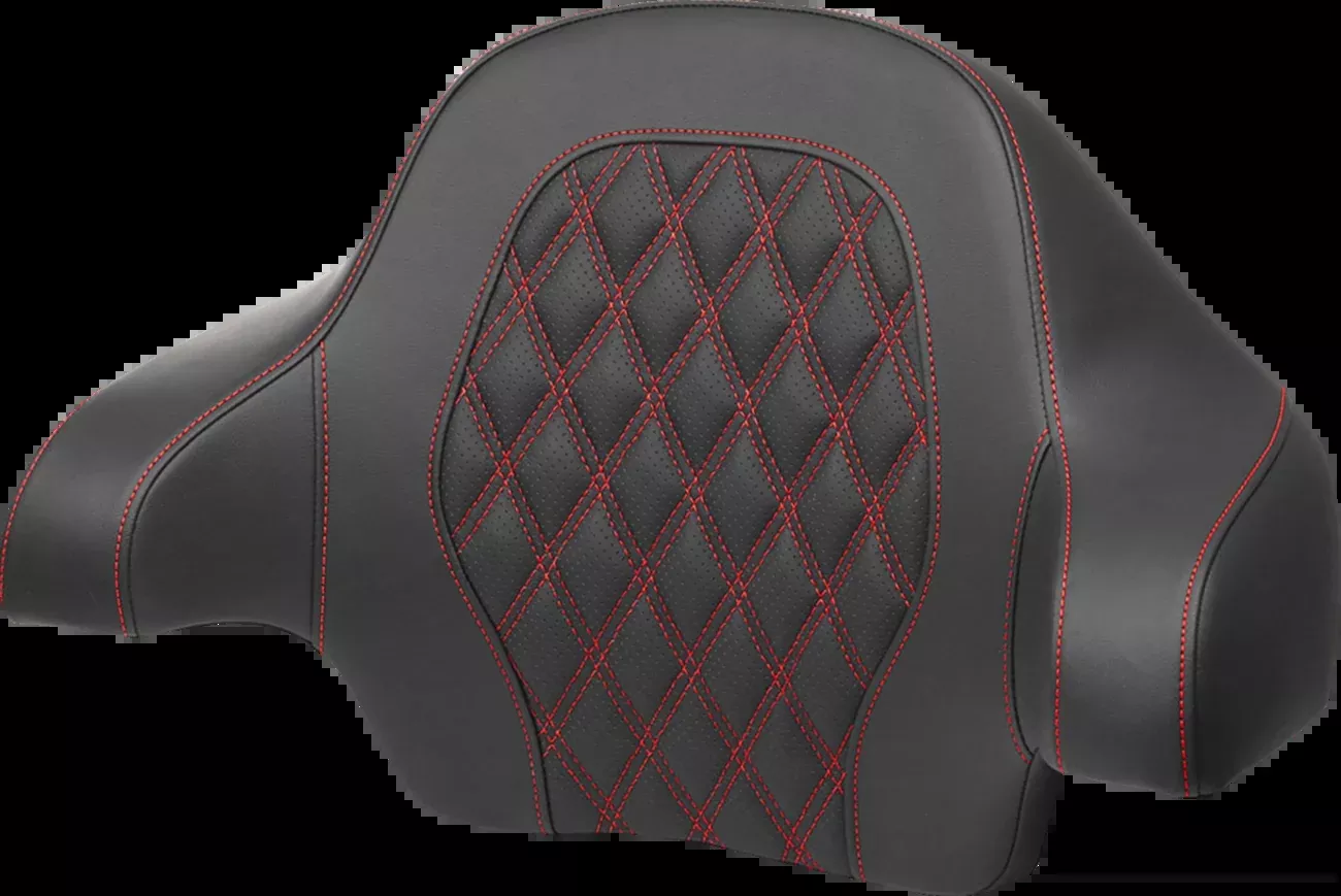 Saddlemen Tour-Pak Backrest Pad - Lattice Stitch - Red Stitch - FL '14-'24 - 814-07-18404