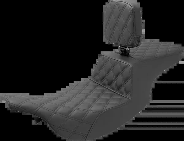 Saddlemen Tour Step-Up Seat – Rider Backrest – Full Lattice Stitch – FL ’97-’07
