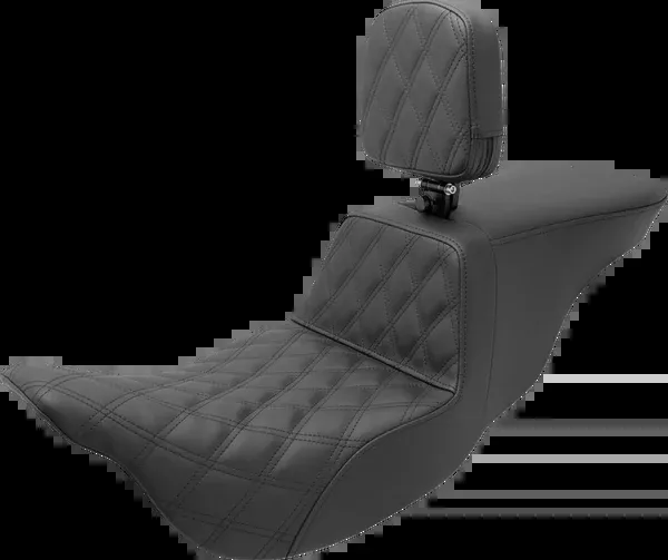 Saddlemen Tour Step-Up Seat – Rider Backrest – Rider Lattice Stitch – FL ’08-’24