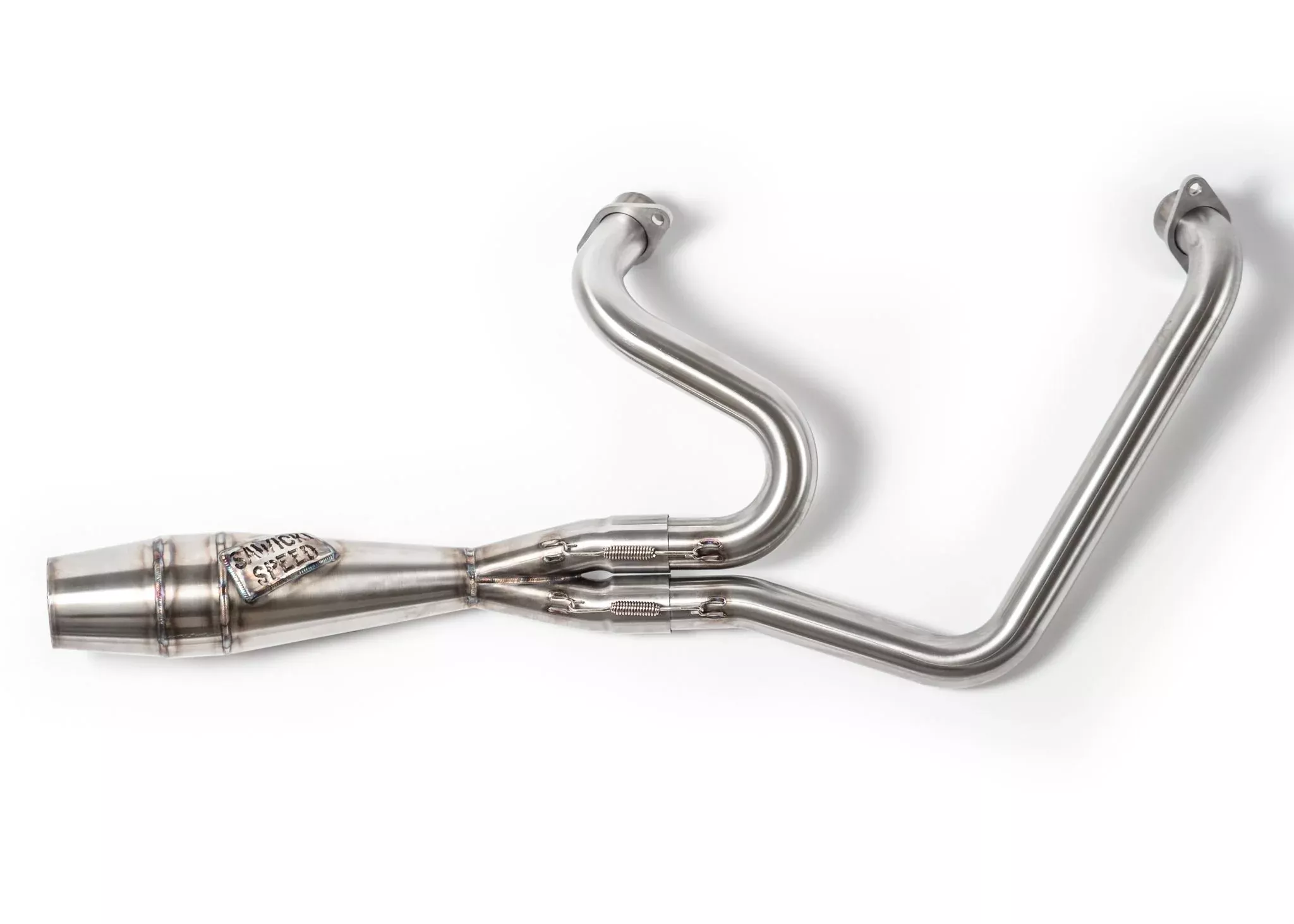 Sawicki Brushed SS 2 into 1 Shorty Cannon Exhaust System Indian Challenger 20-Up