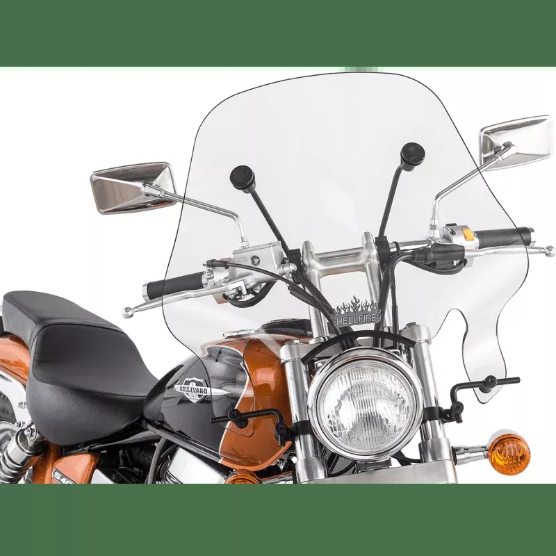 Slipstreamer Clear 7/8" H/Bar V Hellfire Windshield