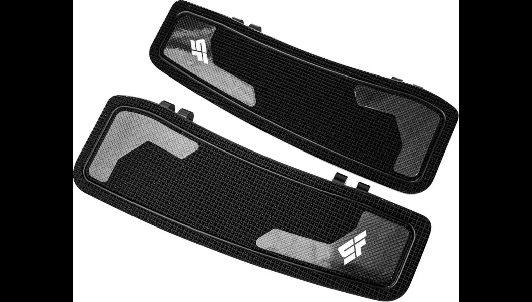Slyfox Black Anodized Driver Floorboards 4 Harley 80-23 Touring