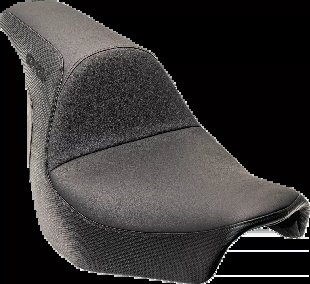 Slyfox Black Logo Lowrider Drifter Seat 4 Harley 18-24 FXLR/FLSB
