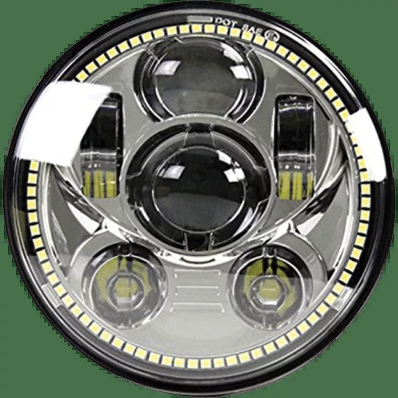Speed Demon 45W 5.75″ Motorcycle Headlight CHR W/DRL Halo DOT