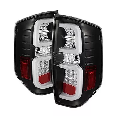 Spyder Auto 5080196 LED Tail Lights Black/Clear for Nissan Titan 2004-2015