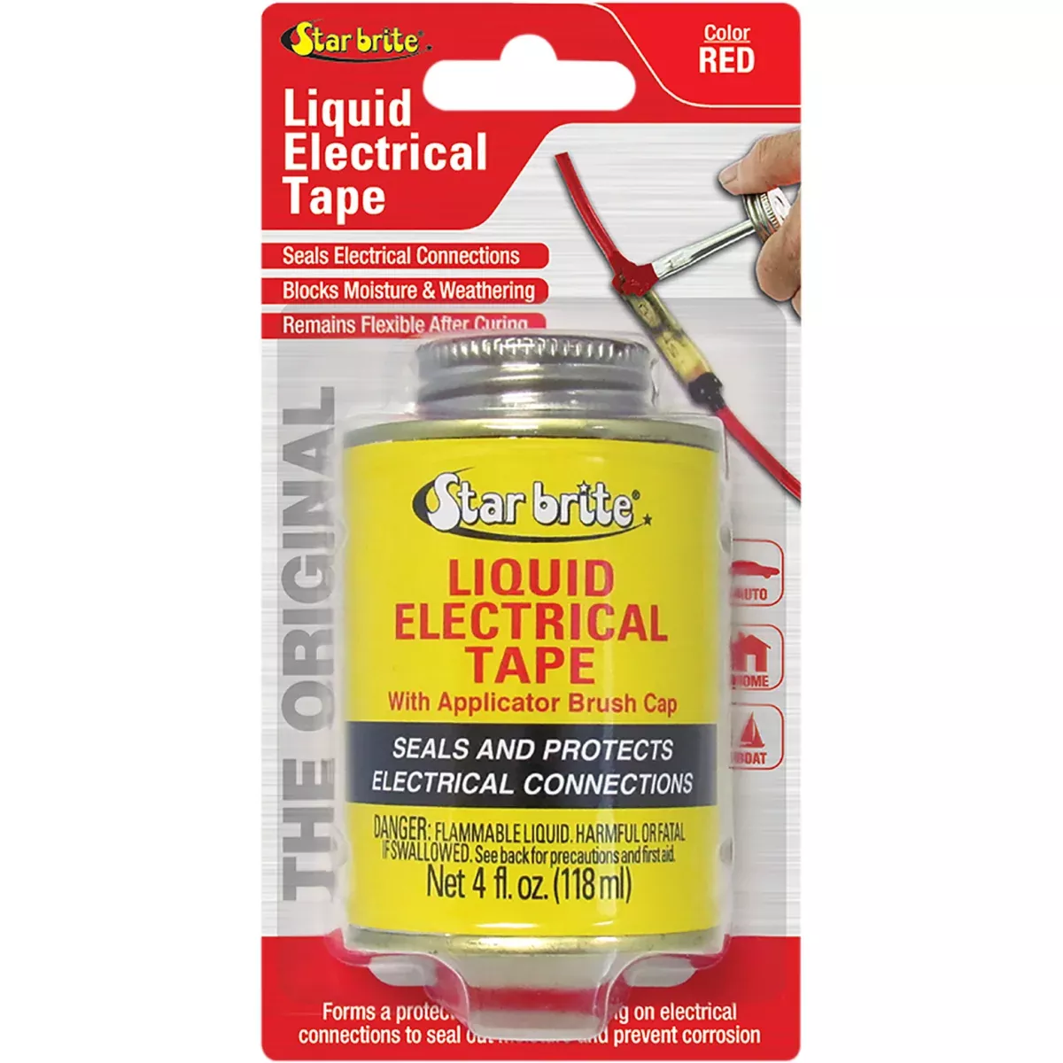 STAR BRITE 3710-0018 84105 Liquid Electrical Tape Liquid Sealant – Red – 4 U.S. fl oz.