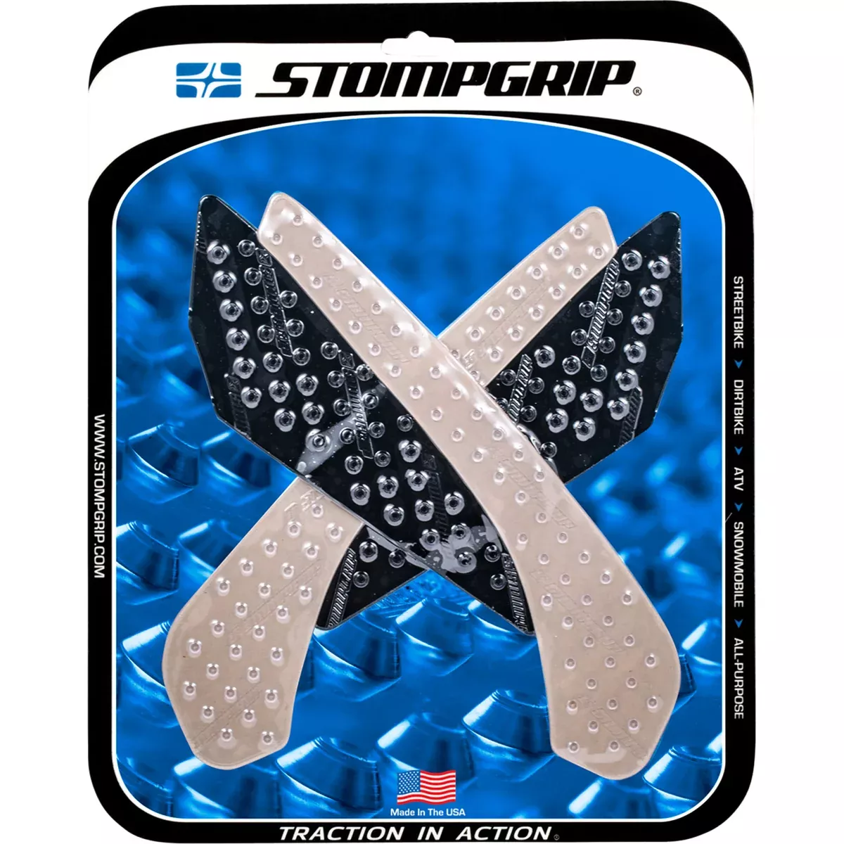 STOMPGRIP 4320-2124 55-10-0151H Volcano Profile Traction Pad Tank Kit Traction Kit – Clear – Suzuki