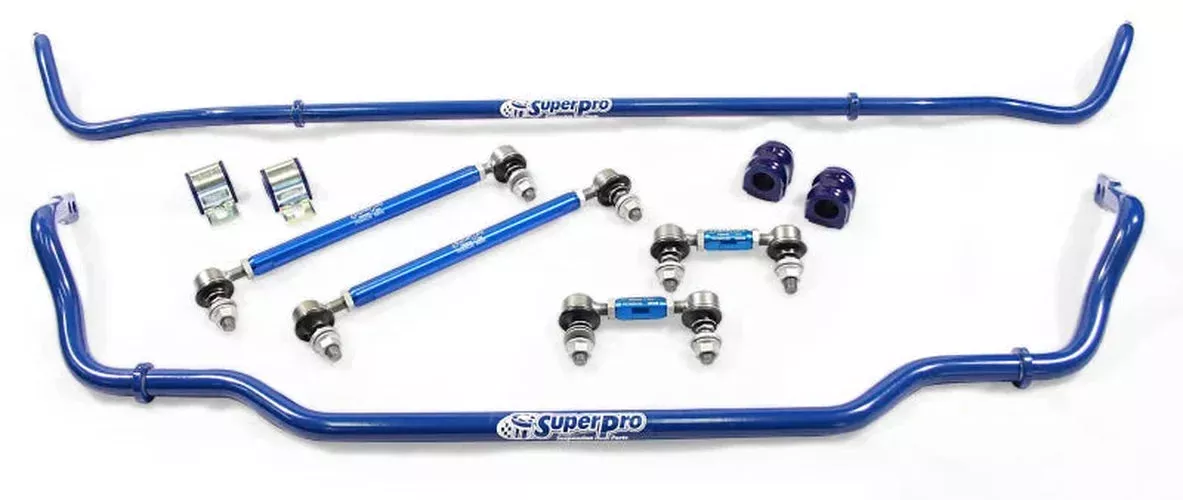 SuperPro Front / Rear 24mm F/18mm R Adjustable Sway Bar and Link Set fits 2018-2023 Kia Stinger, Stinger BASE