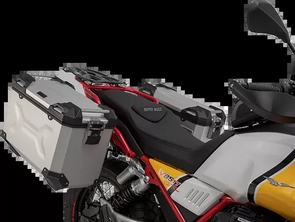 SW-Motech TRAX ADV Aluminum Case System – Silver – Moto Guzzi V85 TT ’19-’24