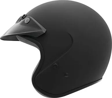 THH Helmets 646261 T-381 Open Face Motorcycle Helmet Matte Black Medium
