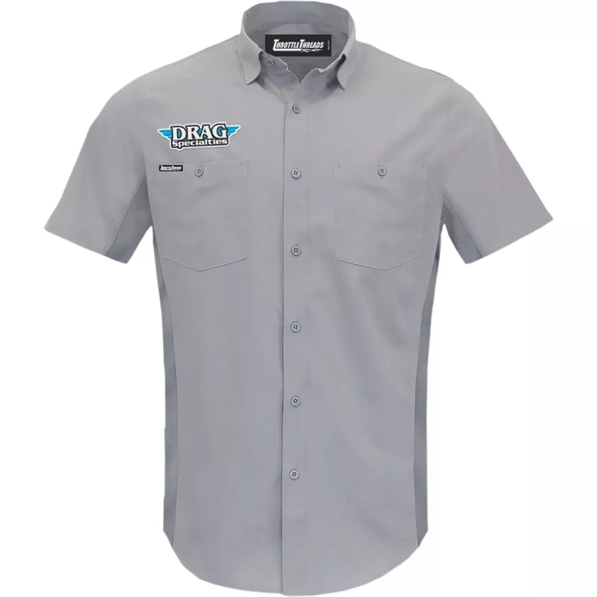 THROTTLE THREADS 3040-3070 DRG31ST26GY3X Drag Specialties Vented Shop Shirt gray - 3xl