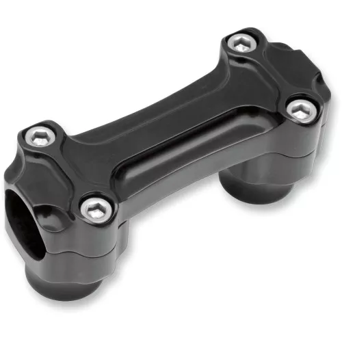 Todds Cycle 1" Bone Bar Riser & Top Clamp Kit for 1.25" Handlebars - Black
