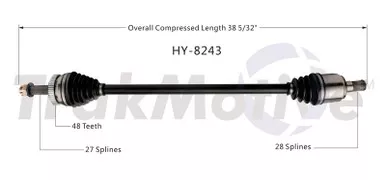 Trakmotive HY-8243 CV Axle 1 Pack for Hyundai Elantra 2001-2006