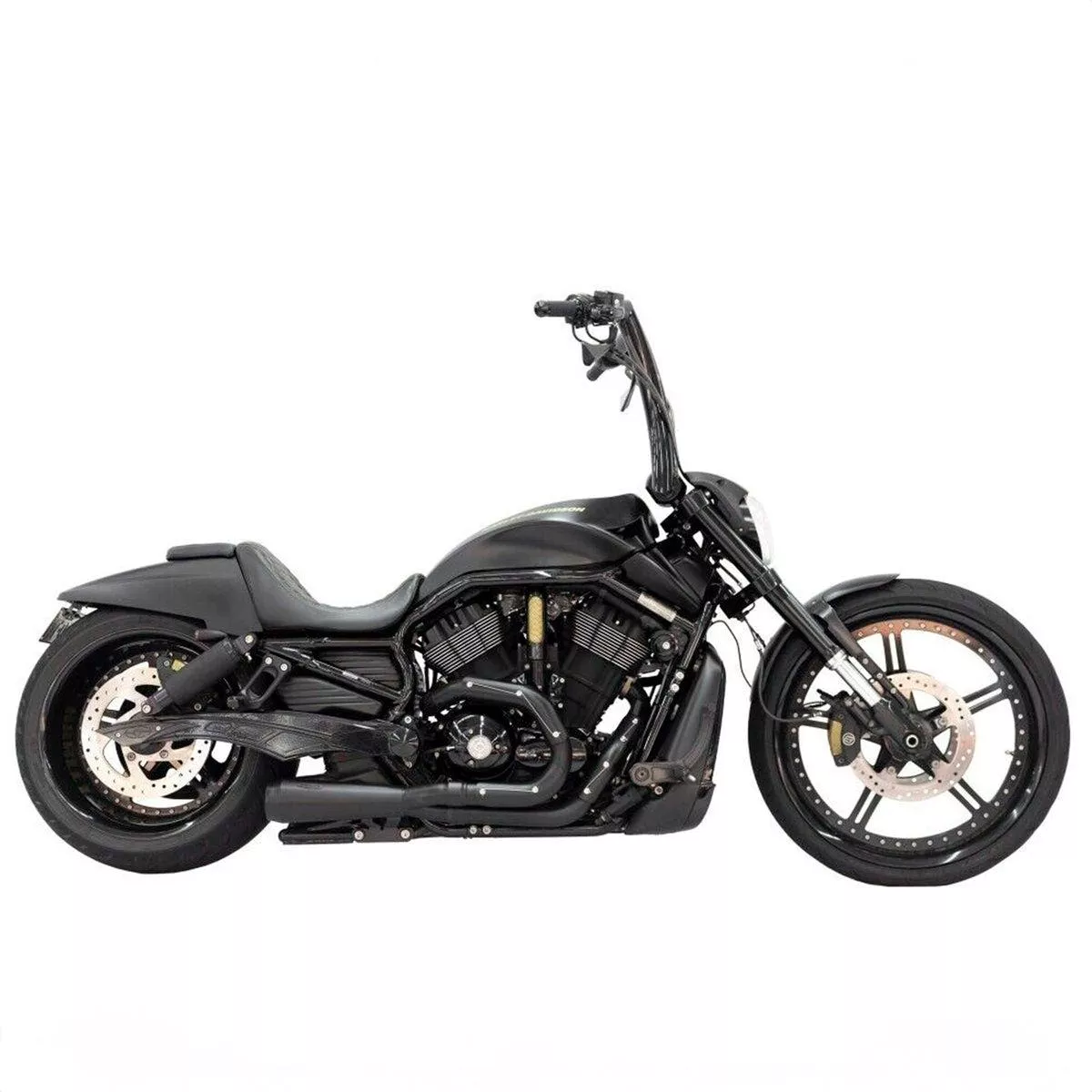 Trask Black TM-5400BK Assault 2-into-1 Exhaust System Harley V-Rod 07-17
