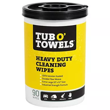 Tub O Towels TW90 Heavy-Duty 10" x 12" Size Multi-Surface Cleaning Wipes