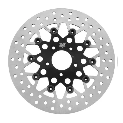 Twin Power 11.5" Floating Mesh Front Brake Rotor for Harley - Black