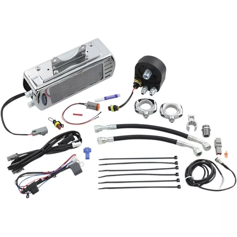 UltraCool SMT-2C Chrome Fan Cooled Plug N Play Oil Cooler 09-16 H-D Touring