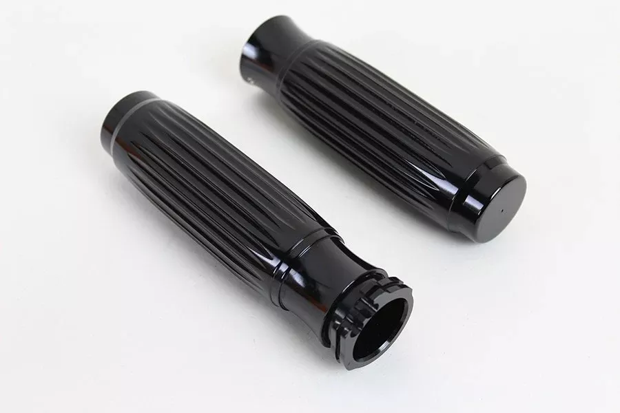 V-Twin 28-0462 Rib Style Handlebar Grip Set Retro Classic Chopper Harley 84-17