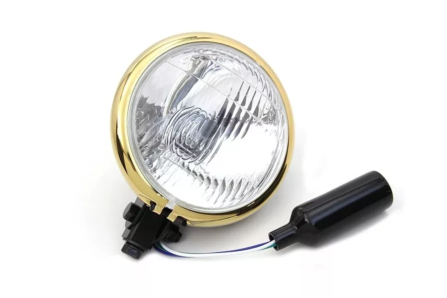 V-Twin 5-3/4" H4 Headlamp Classic Old School for Harley Davidson 33-0358