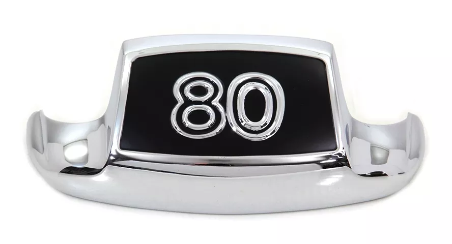 V-Twin Mfg. Chrome Front Fender Tip With "80" Inlay For Harley FL 1980-1984