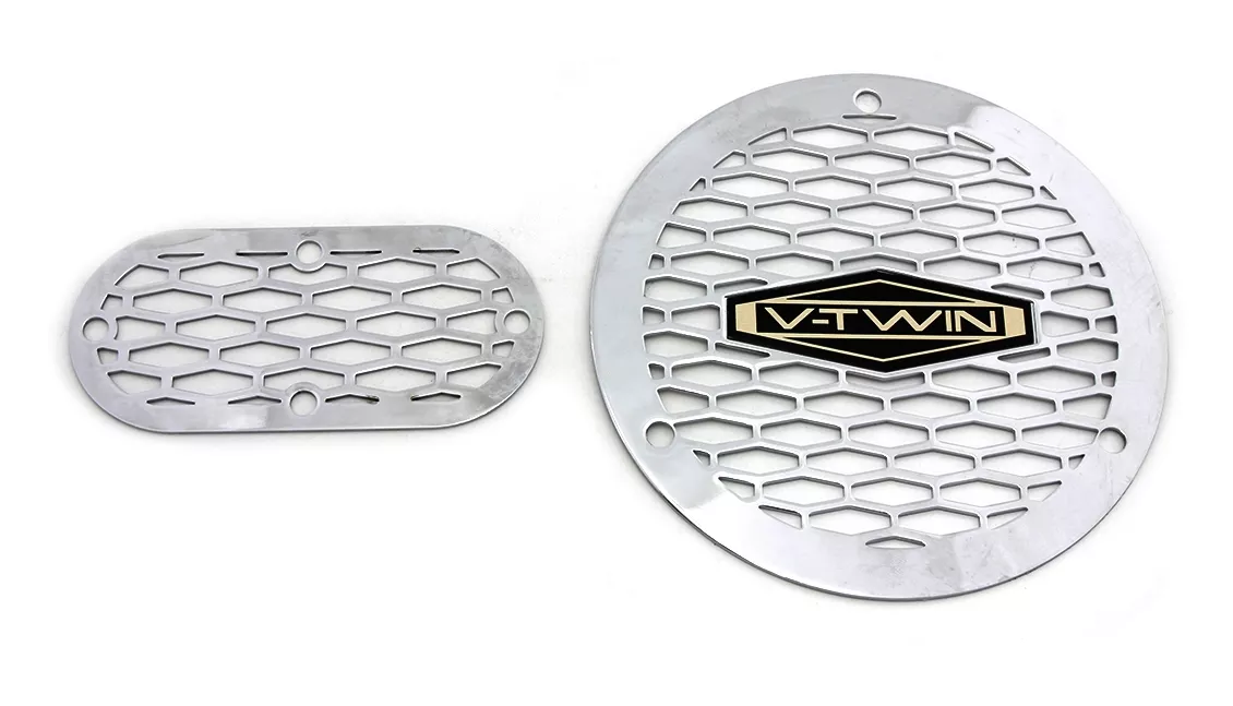 V-Twin Mfg. Vented V-Twin Derby And Inspection Cover Kit For Harley 1970-1998