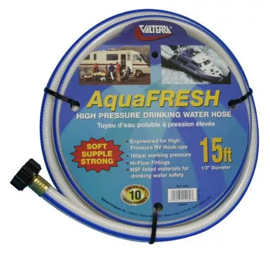 Valterra AquaFresh High Pressure Drinking Water Hose - 1/2" x 15', White