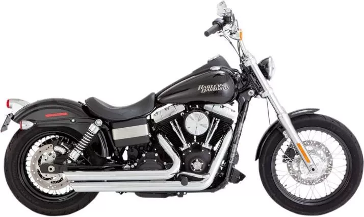 Vance & Hines Big Shots Staggered for '06-17 Dyna Models (EXCEPT '12-16 FLD & '14-17 FXDLS) - Chrome (49-state emissions compliant)