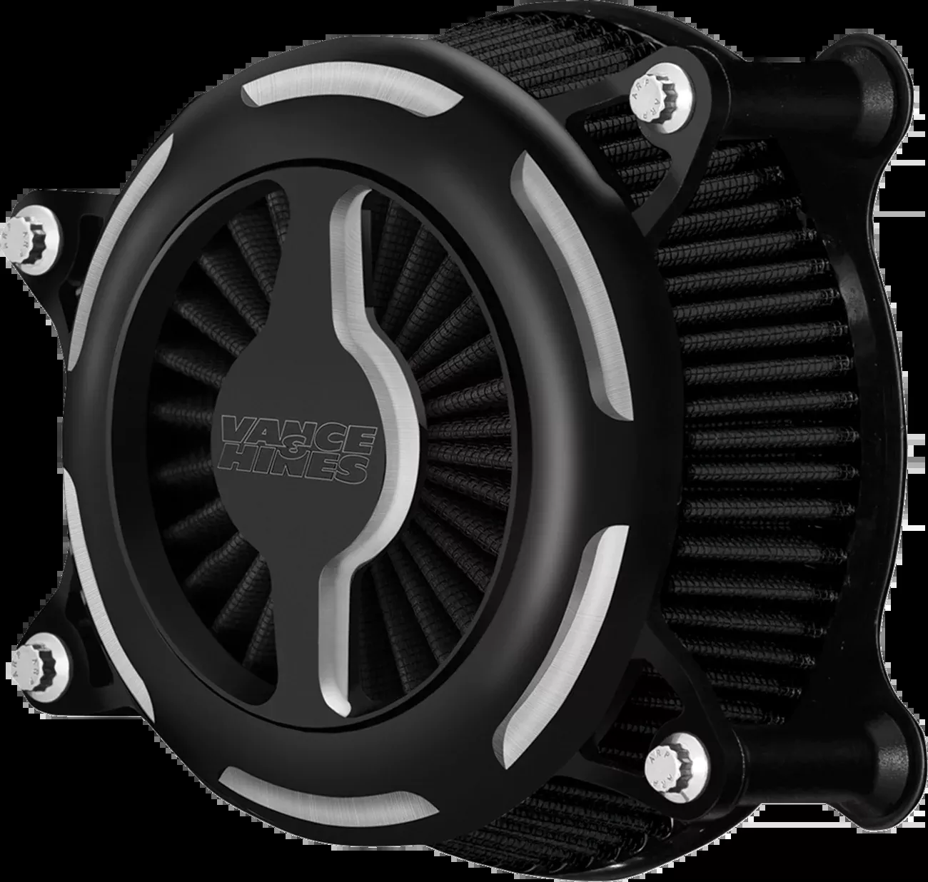 Vance & Hines Black Contrast VO2 Blade Air Filter Cleaner for 2008-2017 Harley