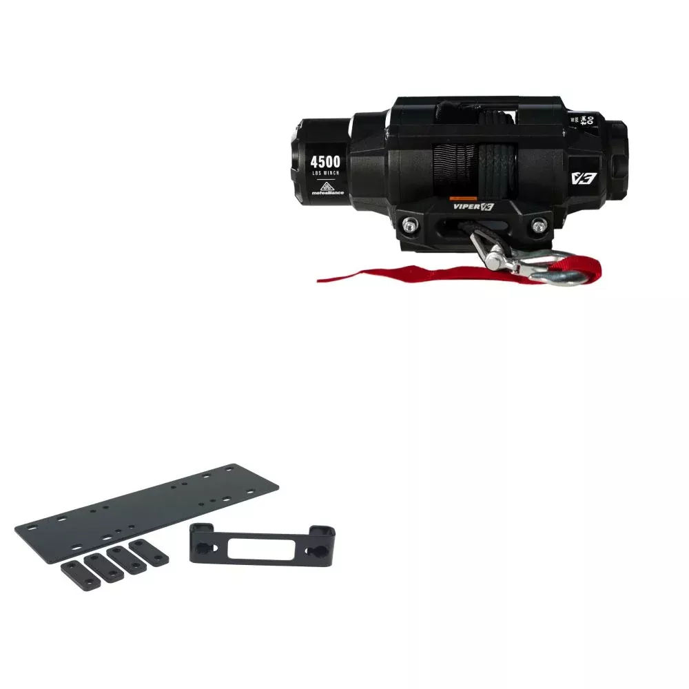 Viper 4500lbs V3 Winch Black Rope With Mount For Honda Pioneer 1000 2016-2021