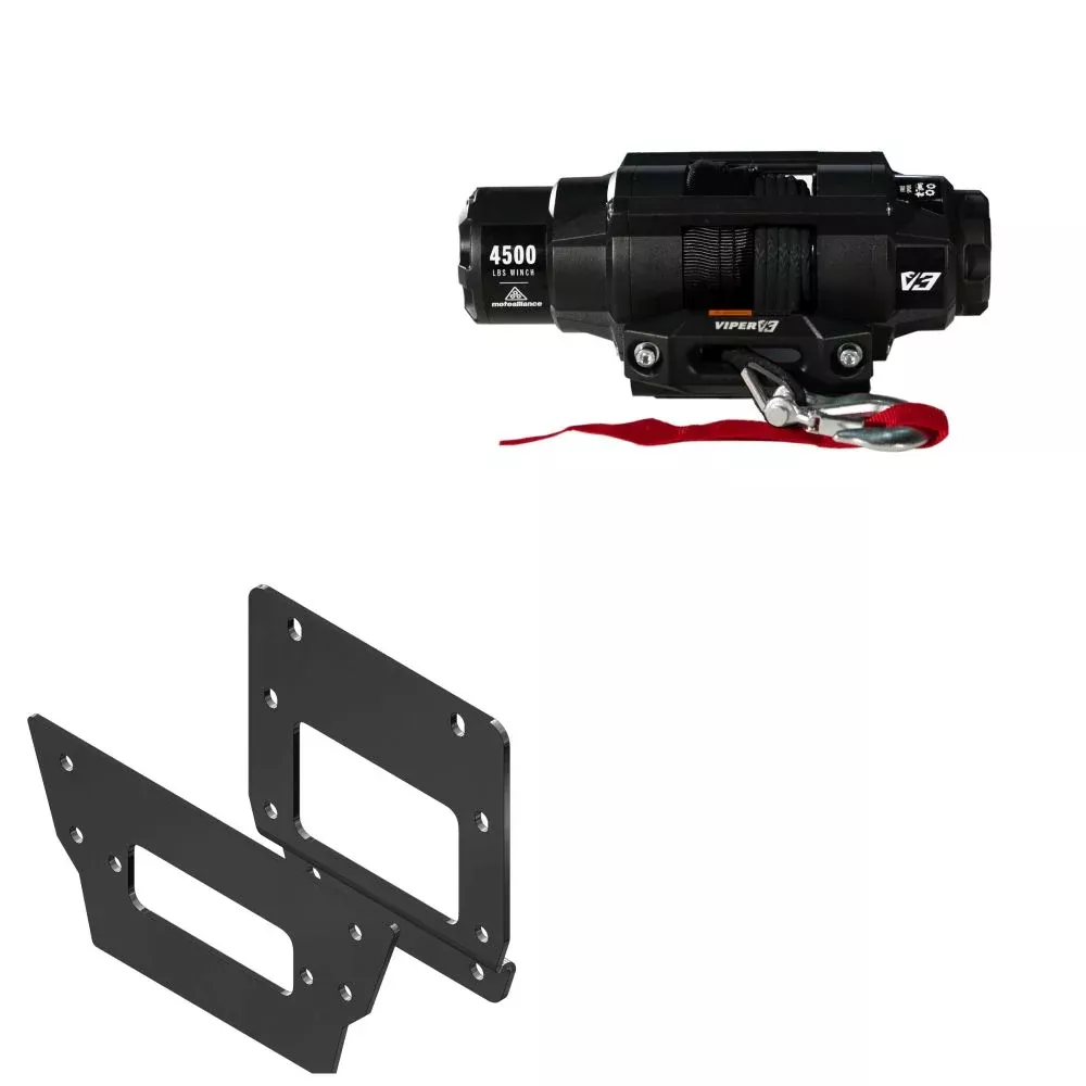Viper 4500lbs V3 Winch Black Rope With Mount For Kawasaki Teryx KRX 1000 2020-2023