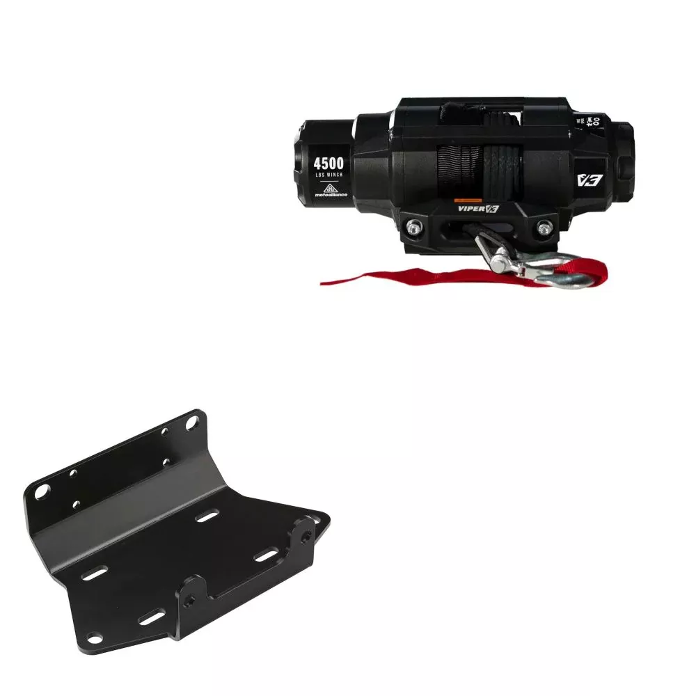 Viper 4500lbs V3 Winch Black Rope With Mount For Yamaha Grizzly 550 2009-2014