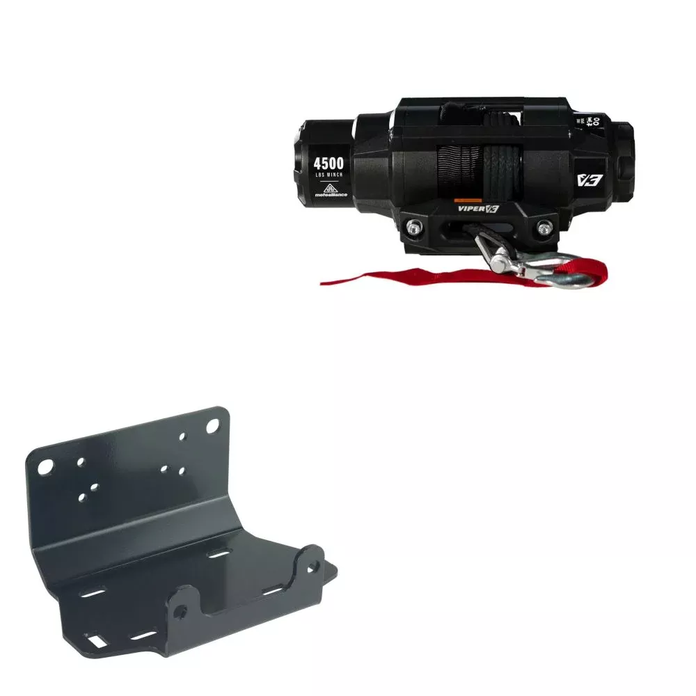 Viper 4500lbs V3 Winch Black Rope With Mount For Yamaha Grizzly 700 2016-2020