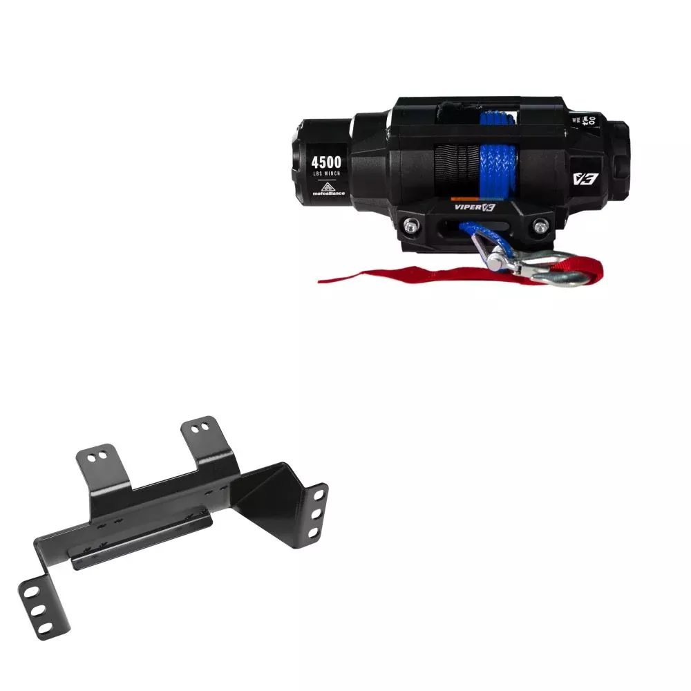 Viper 4500lbs V3 Winch Blue Rope With Mount For Polaris Ranger 900 Full Size 4×4 2011-2014