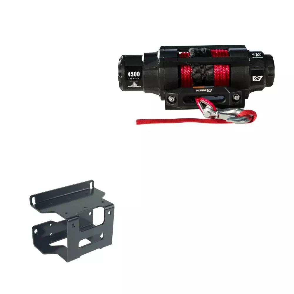 Viper 4500lbs V3 Winch Red Rope With Mount For Polaris 300 2008-2010 V34500SE_RE