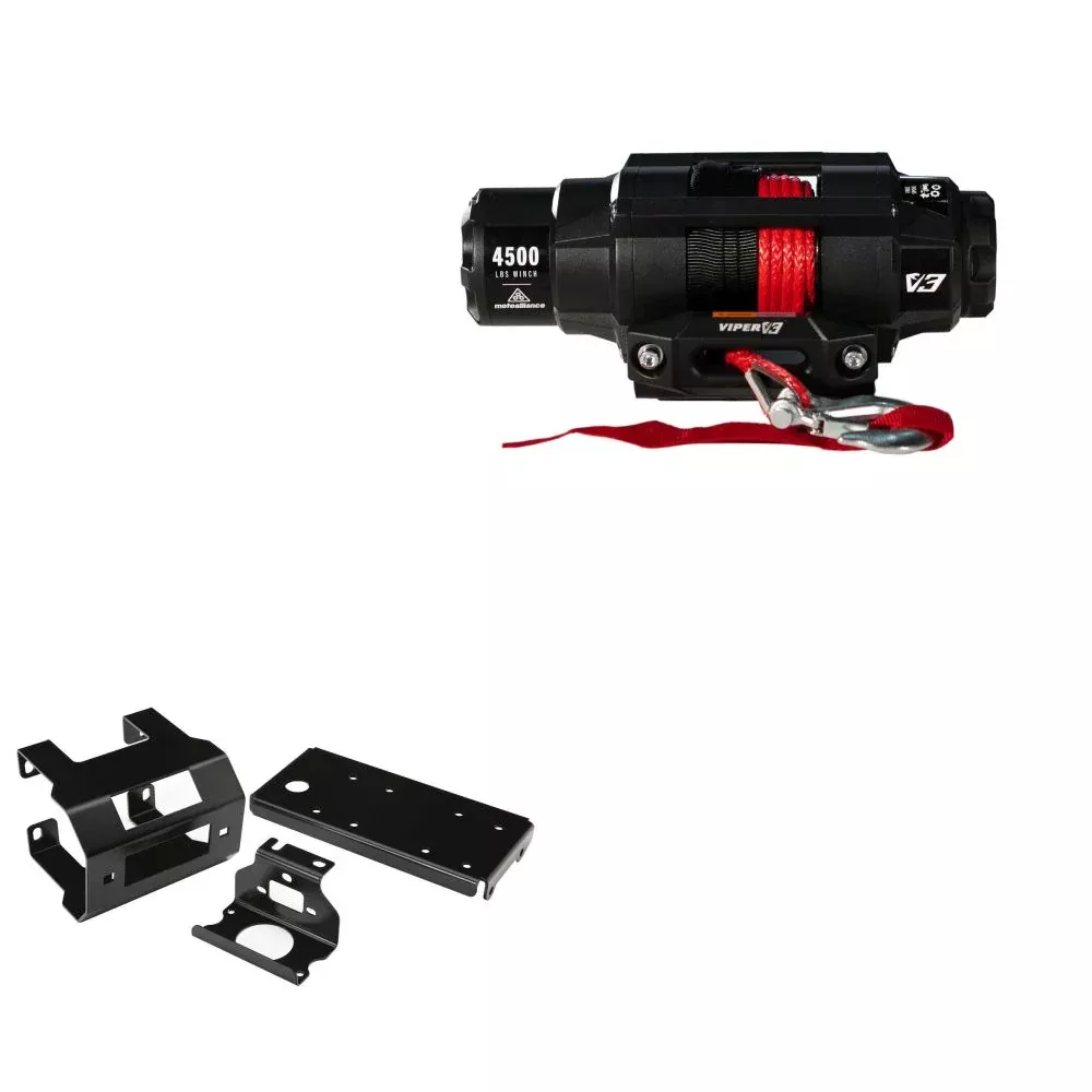 Viper 4500lbs V3 Winch Red Rope With Mount For Polaris 600 2003 V34500_RE