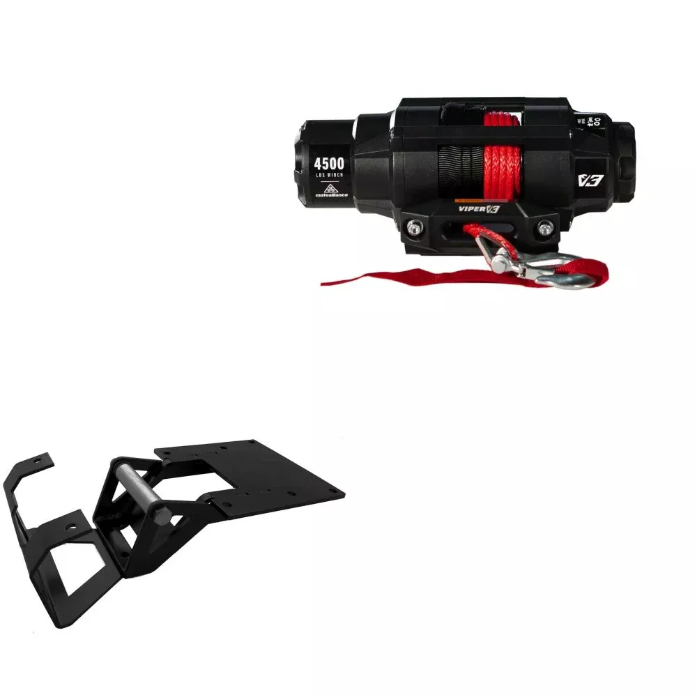 Viper 4500lbs V3 Winch Red Rope With Mount For Polaris Brutus 2012-2013 V34500_RE