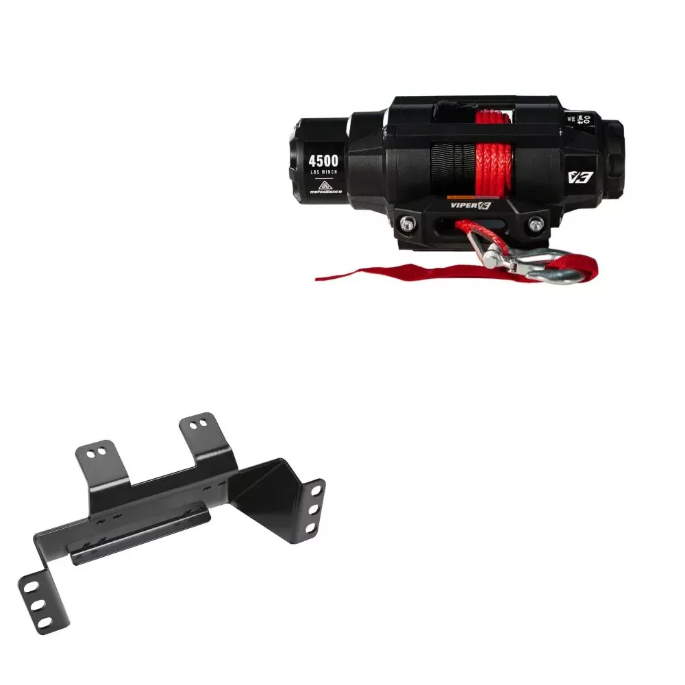 Viper 4500lbs V3 Winch Red Rope With Mount For Polaris Ranger EV EXTs 2015-2017