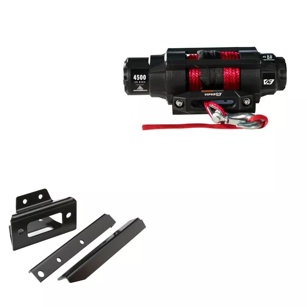 Viper 4500lbs V3 Winch Red Rope With Mount For Polaris RZR 170 2008-2014