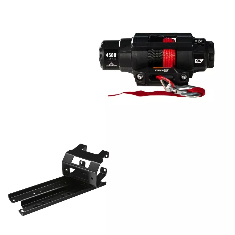 Viper 4500lbs V3 Winch Red Rope With Mount For Polaris Sportsman X2 500 2007-2009