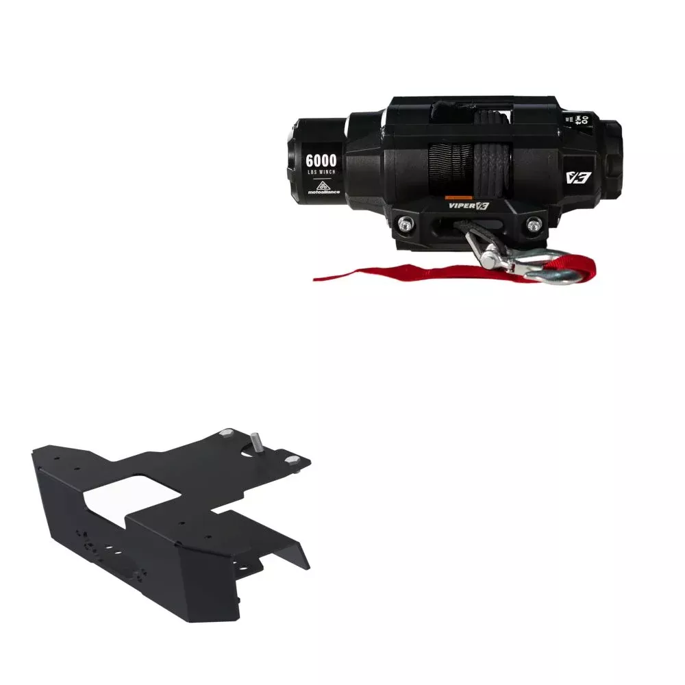Viper 6000lbs V3 Winch Black Rope With Mount For Polaris RZR Turbo S 4 2019-2021