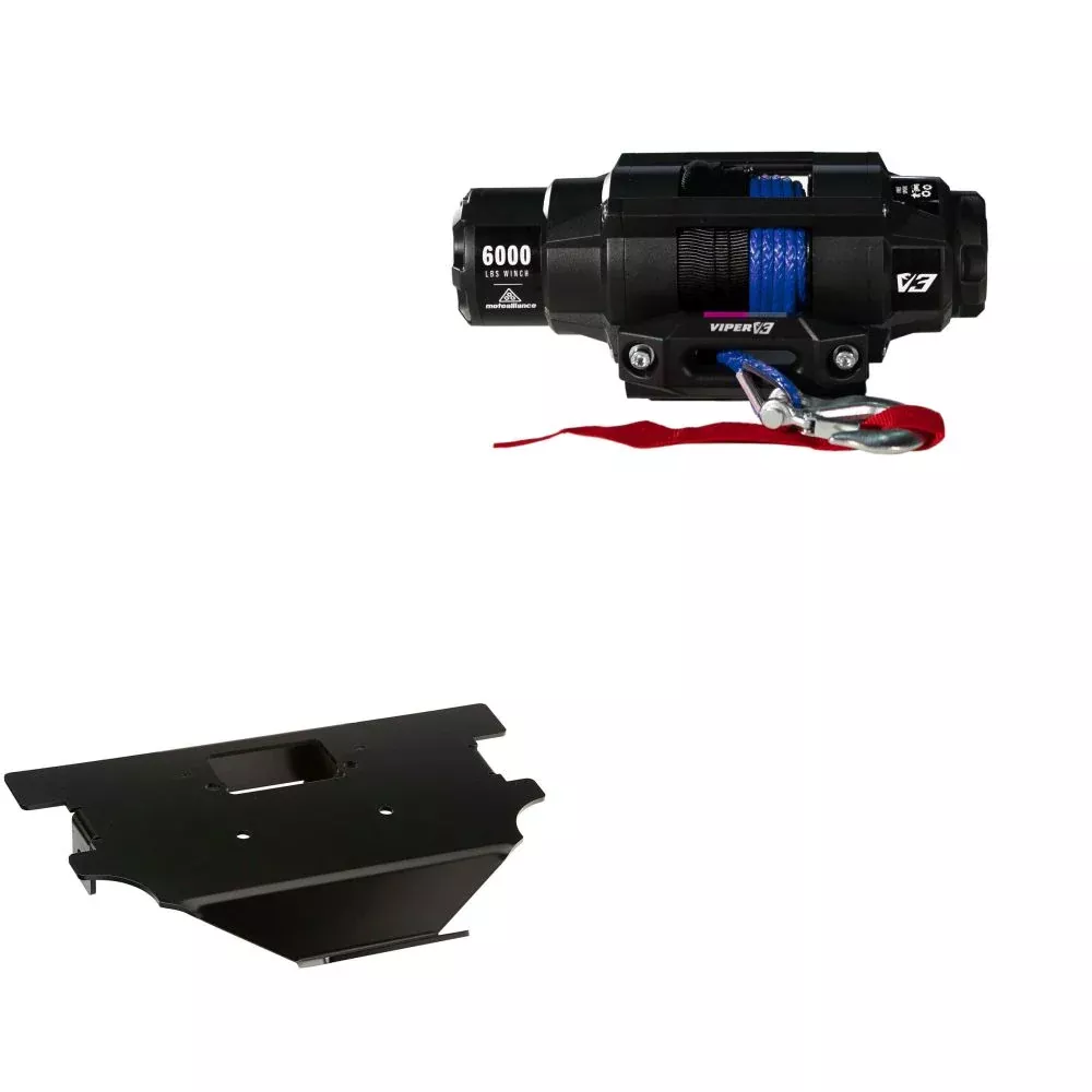 Viper 6000lbs V3 Winch Blue Rope With Mount For Honda Big Red 200 1982-1984