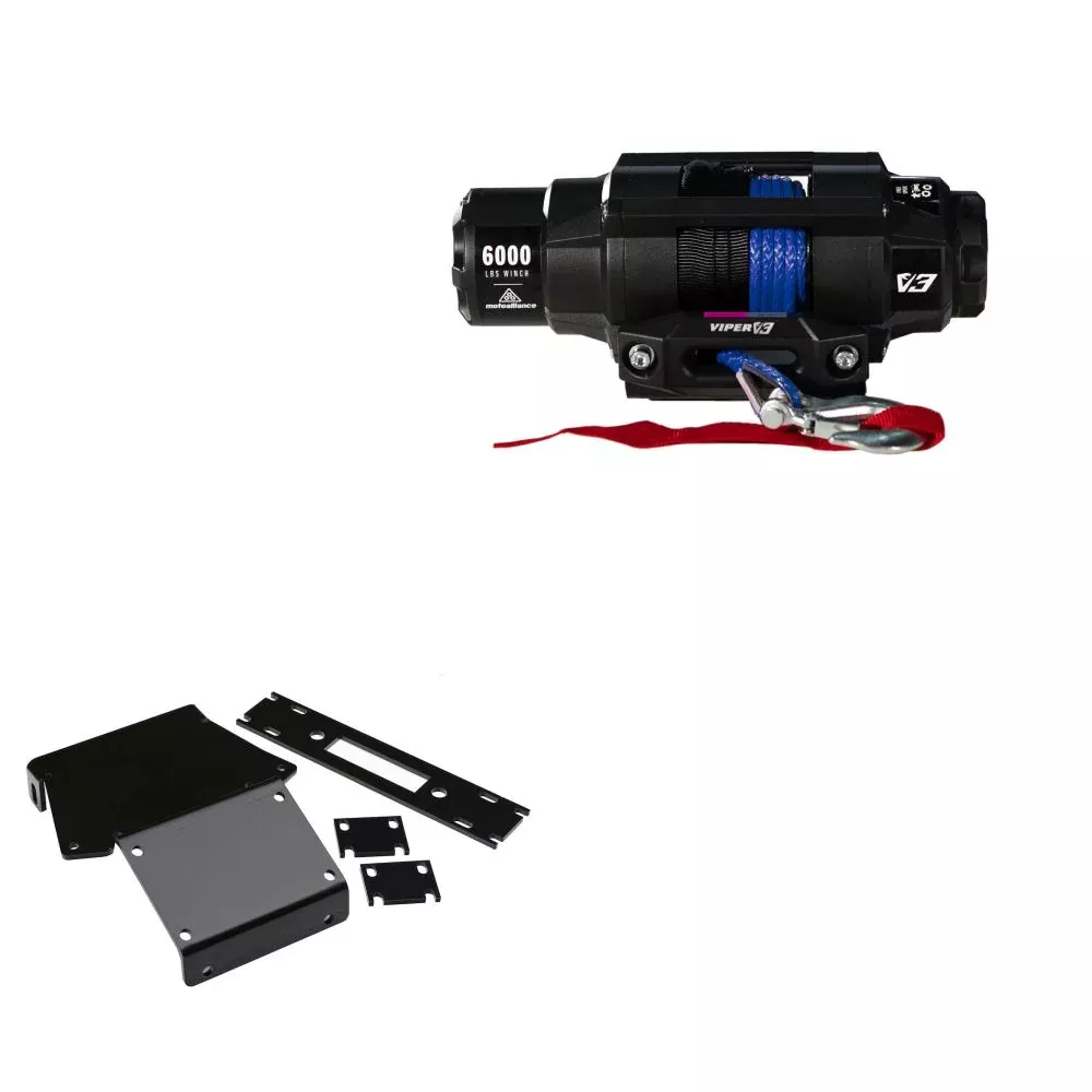 Viper 6000lbs V3 Winch Blue Rope With Mount For Honda Rancher 350 2004-2007