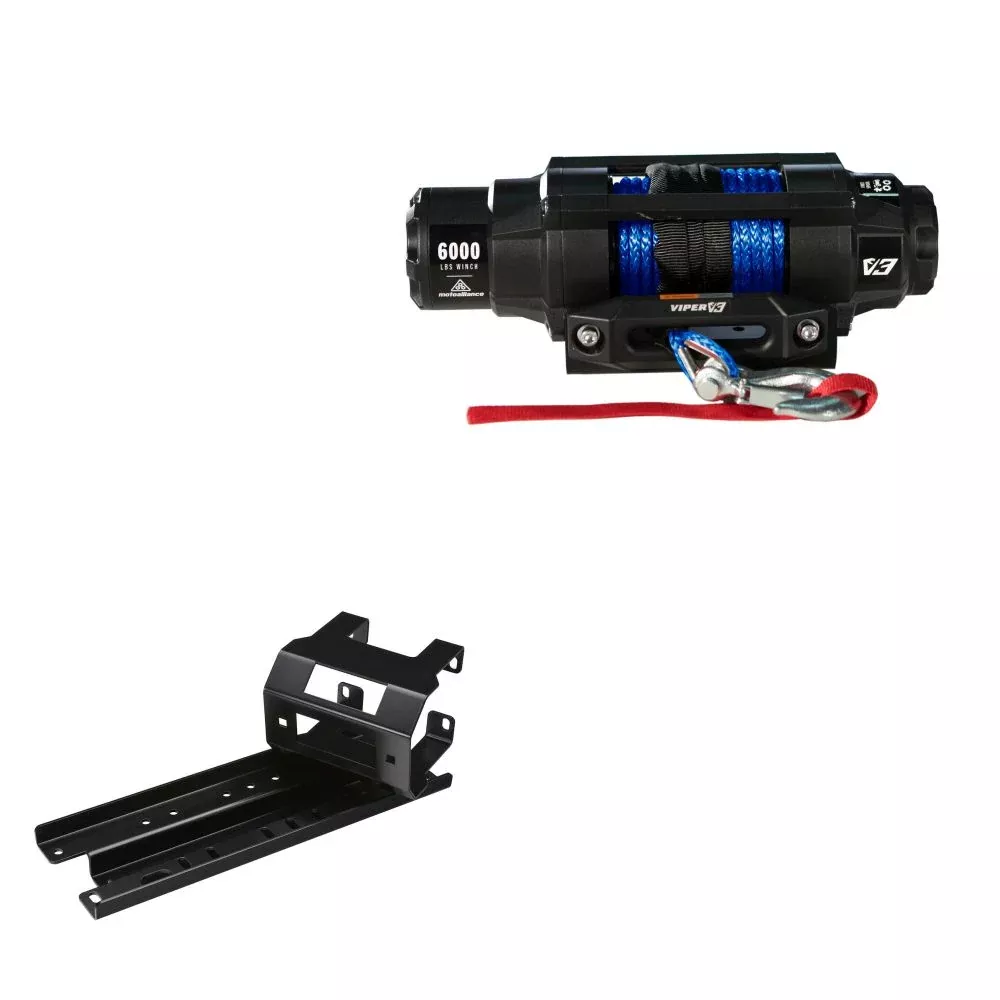 Viper 6000lbs V3 Winch Blue Rope With Mount For Polaris Sportsman 600 2005