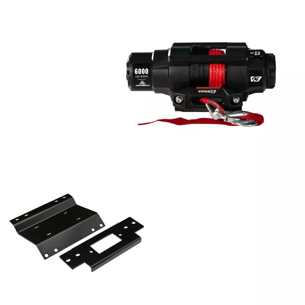 Viper 6000lbs V3 Winch Red Rope With Mount For Honda Foreman 400 1997-2002