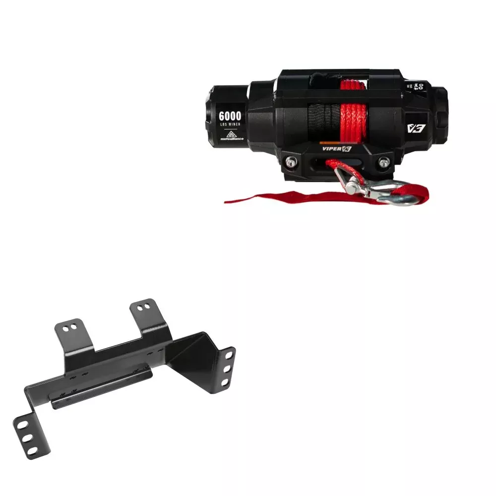 Viper 6000lbs V3 Winch Red Rope With Mount For Polaris Ranger 500 2011-2020