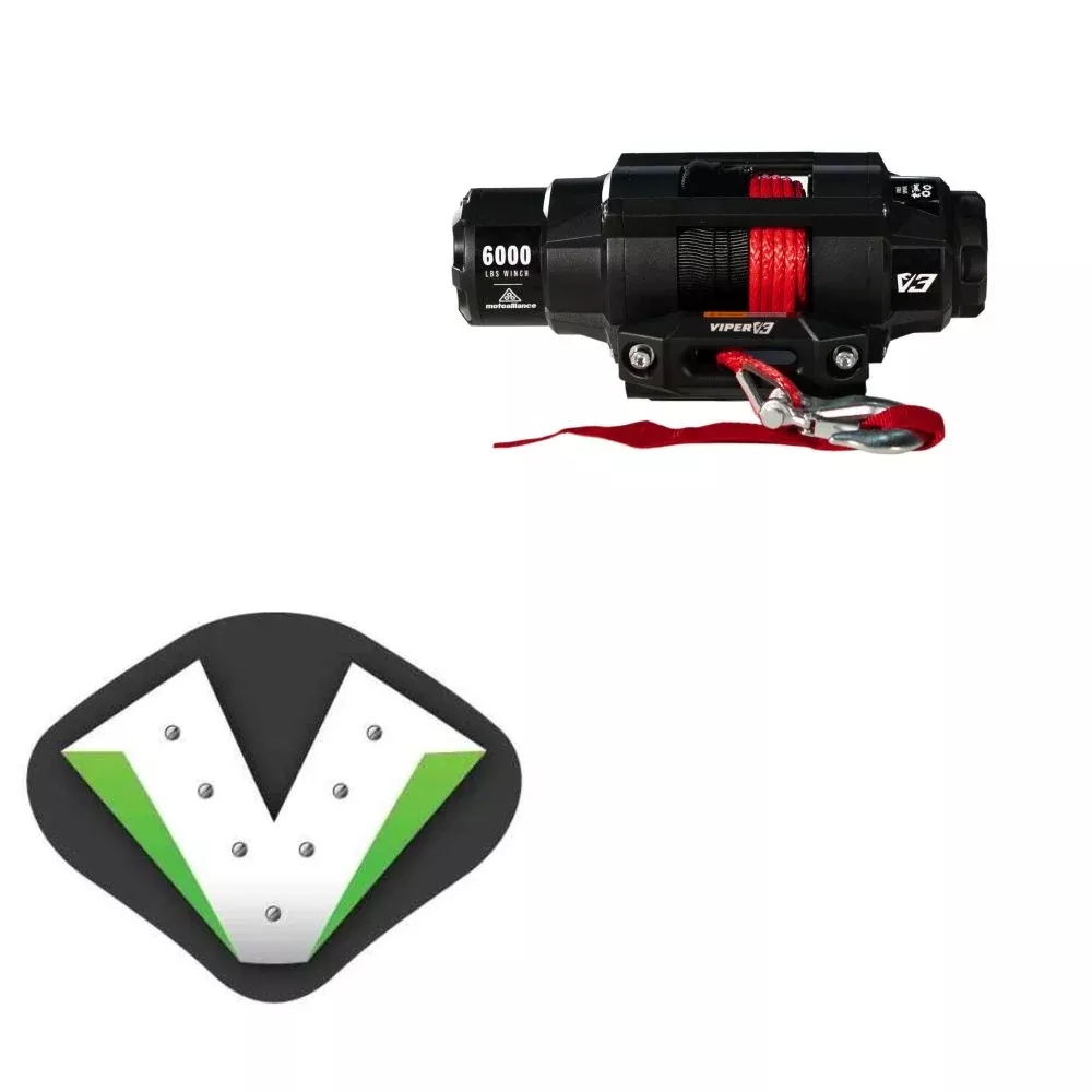 Viper 6000lbs V3 Winch Red Rope With Mount For Polaris Ranger HD 700 2009-2014