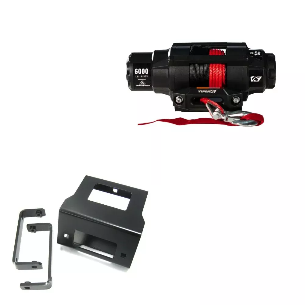 Viper 6000lbs V3 Winch Red Rope With Mount For Polaris Sportsman 500 2011-2014